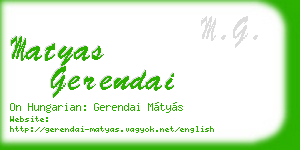 matyas gerendai business card