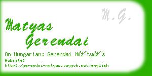 matyas gerendai business card